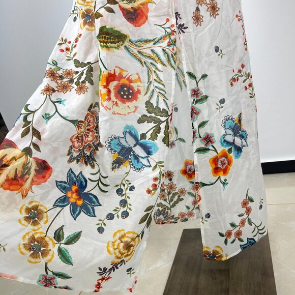 NWOT Johnny Was Ardella Silk Blend Maxi Dress/Cover up Floral Puff Sleeve Size S - Picture 6 of 14